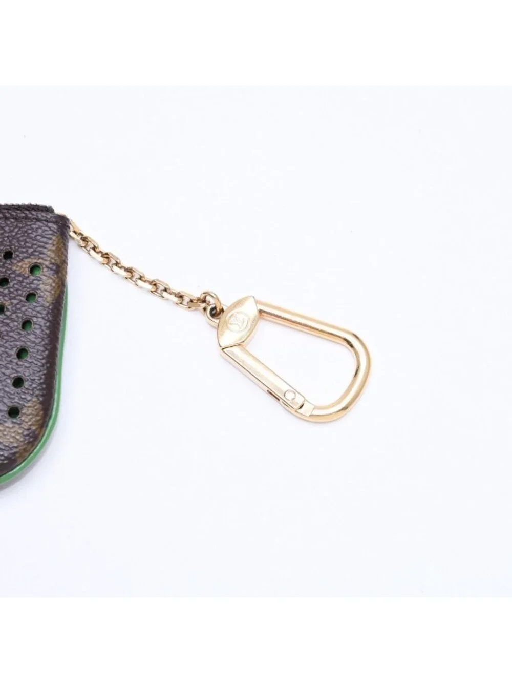 Louis Vuitton Perfo Pochette Cles Coin Purse Monogram Brown Green